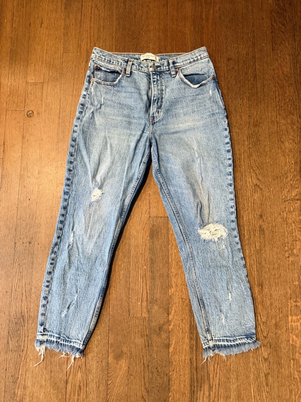 Abercrombie & Fitch Light Blue High-Rise Mom Jeans
